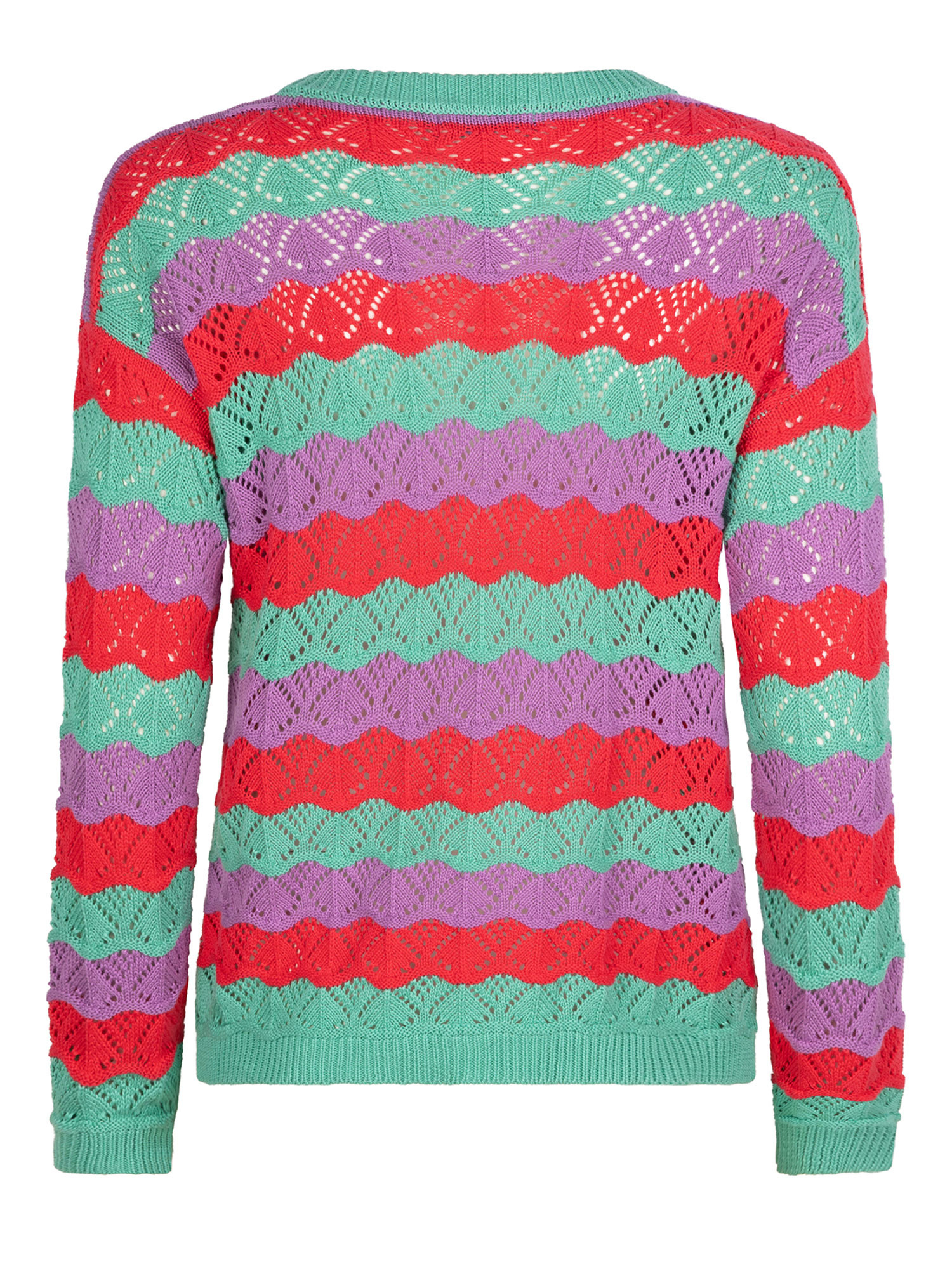 Knitted sweater Nina Turquoise/lilac/coral