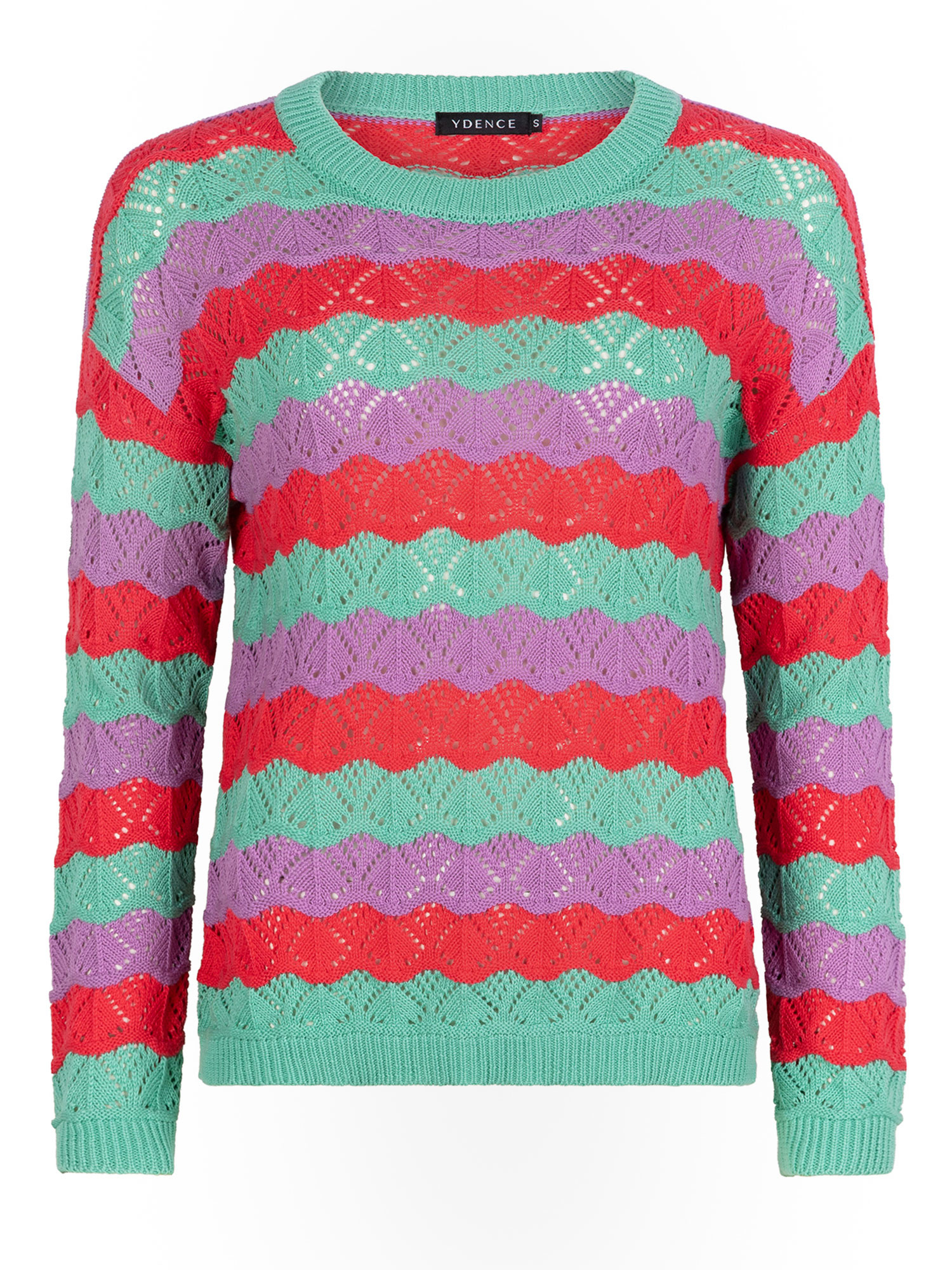 Knitted sweater Nina Turquoise/lilac/coral