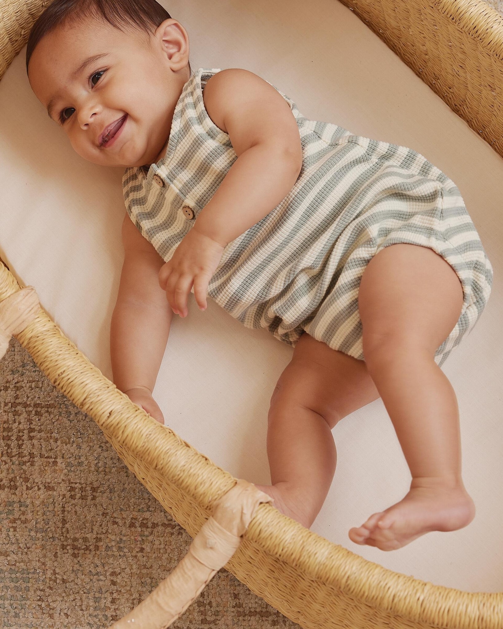 waffle sleeveless bubble | sky stripe