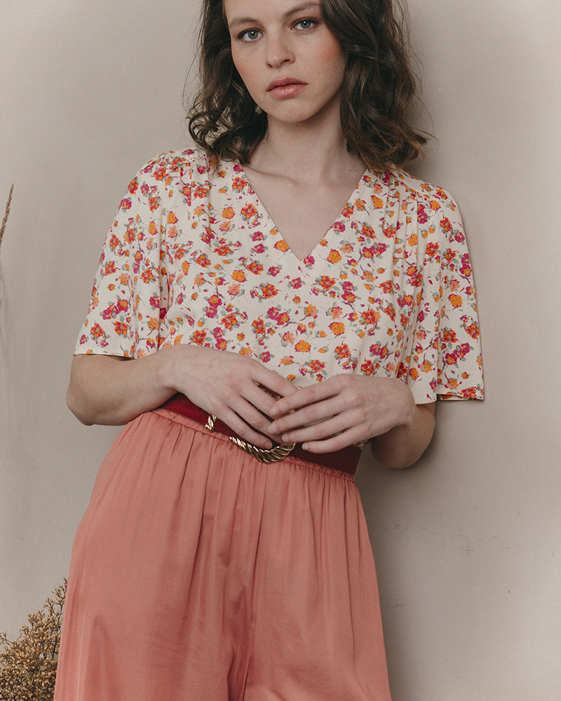 Jules Woven Top Beige