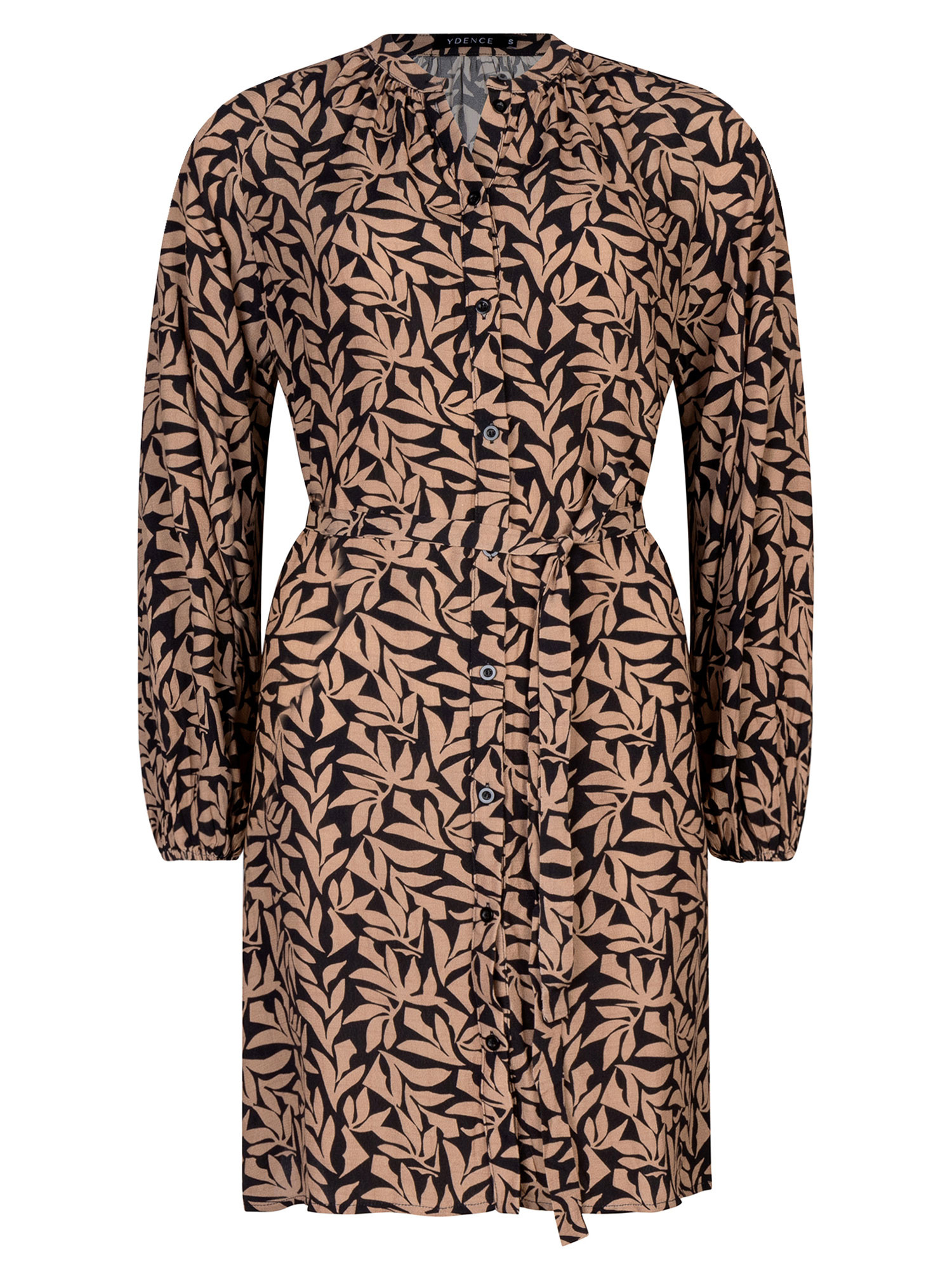 Dress Loa Taupe leaves