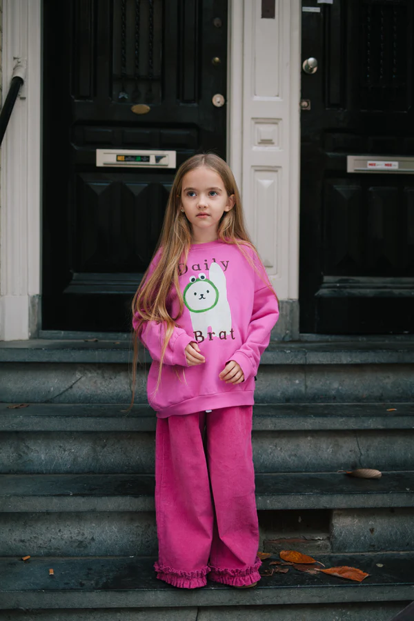 Cosy cat sweater rose violet
