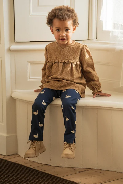 Split Leggings Classic Blue Swans