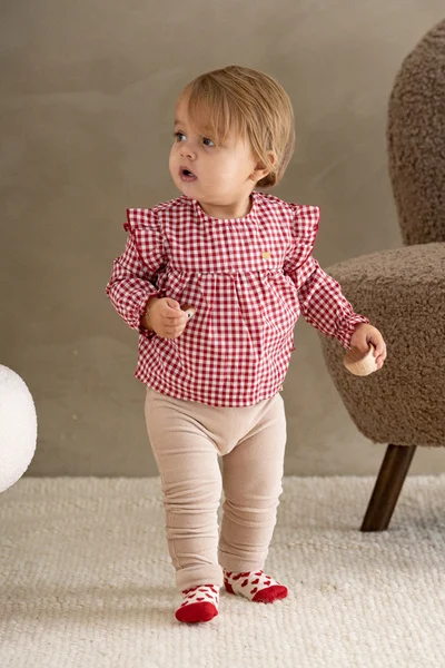 Slim Baby Ruffled Pants French Grey