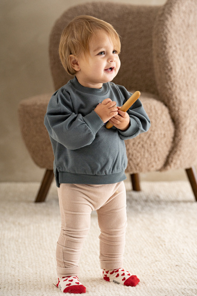 Slim Baby Ruffled Pants French Grey