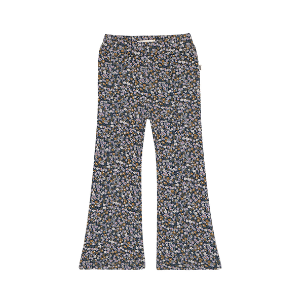 Flared Pants Dark Slate Ditsy Floral