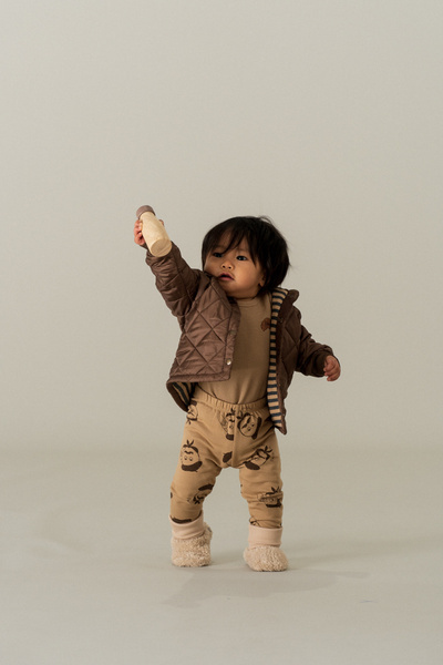 Quilted Baby Jacket Dark Mushroom