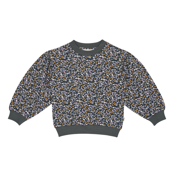 Balloon Sweater Dark Slate Ditsy Floral