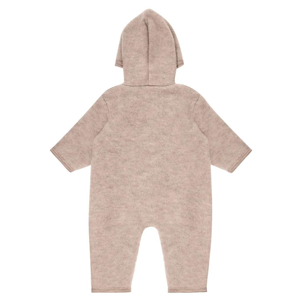 Hooded overall with buttons Sand Melange