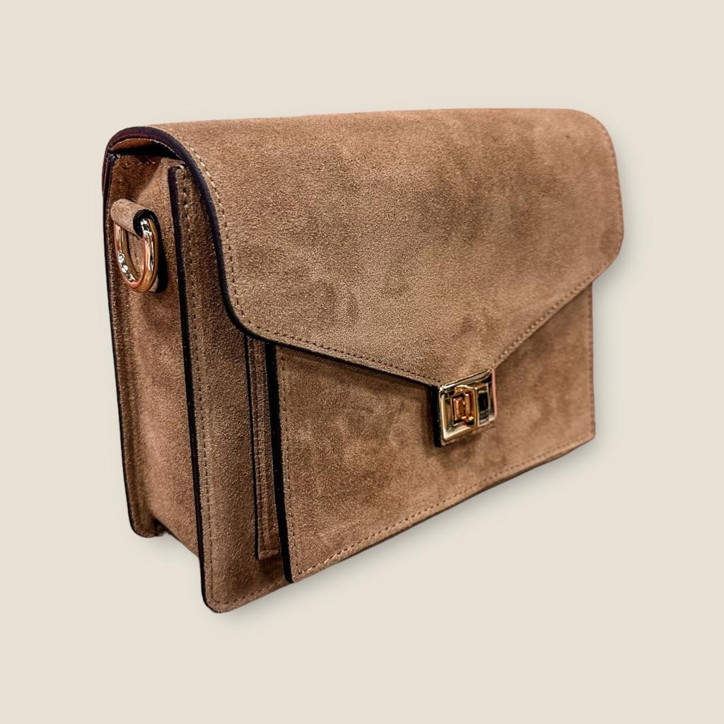 Beau bag taupe suede