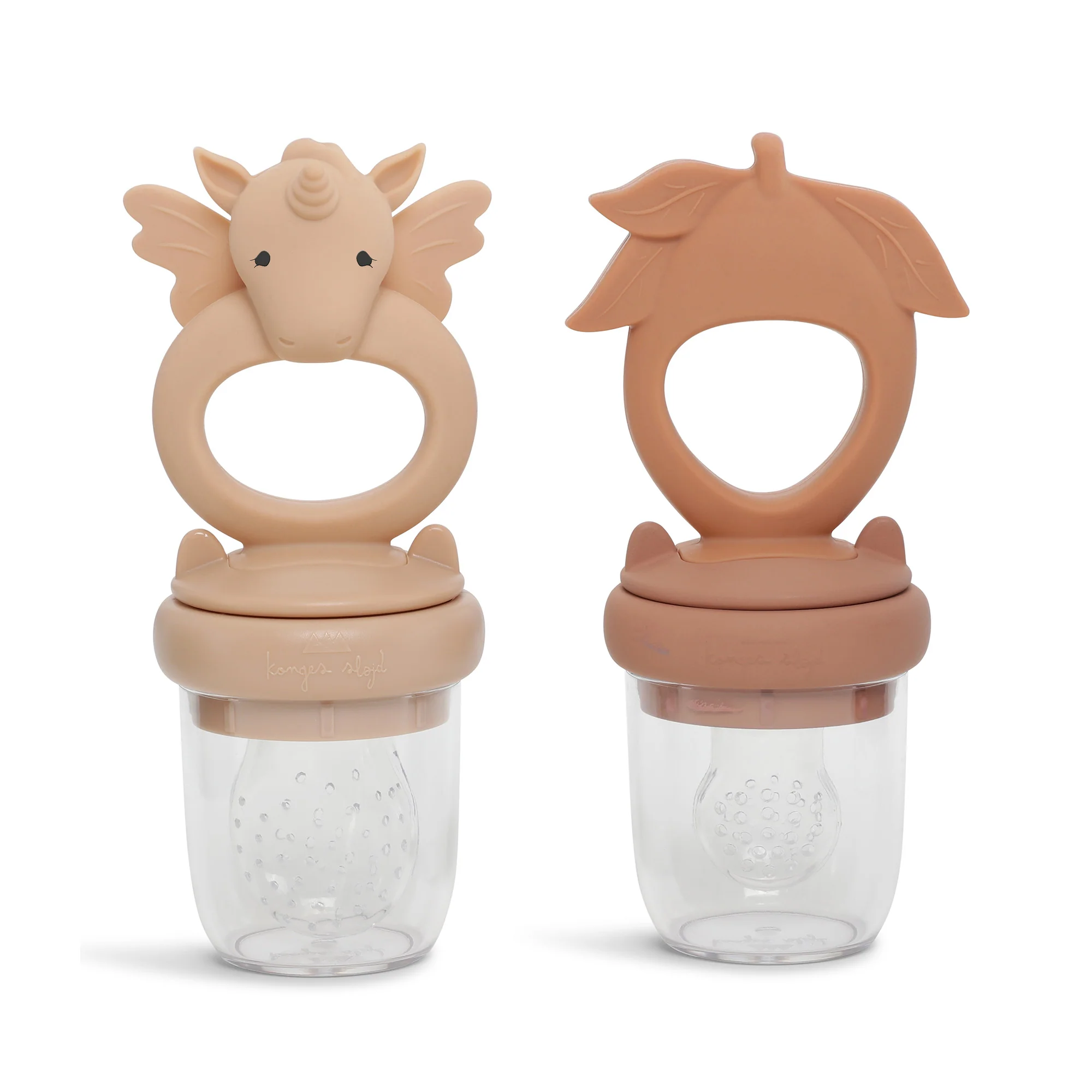 SILICONE FRUIT FEEDING PACIFIER UNICORN ROSE SAND/BROWN CLAY