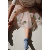 2 PACK LACE LUREX SOCKS SAND/BLUE