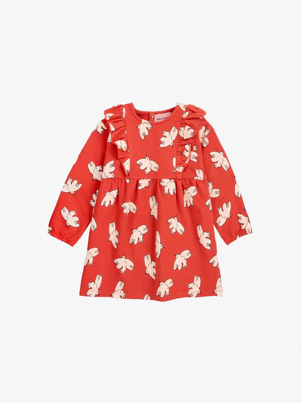Freedom Bird all over ruffle dress