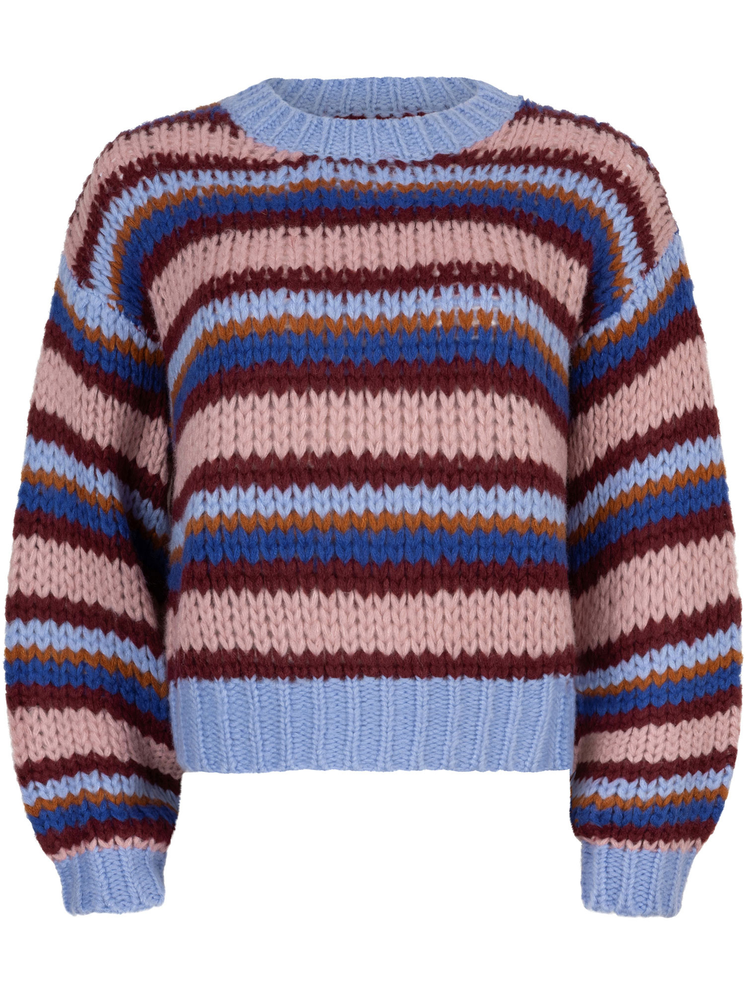 Knitted sweater Meggie Blue/burgundy/camel/soft pink