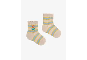 Flower Stripes short socks