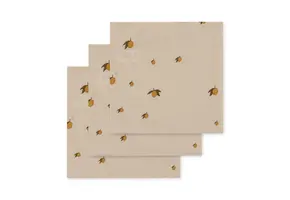 3 PACK MUSLIN CLOTH GOTS LEMON