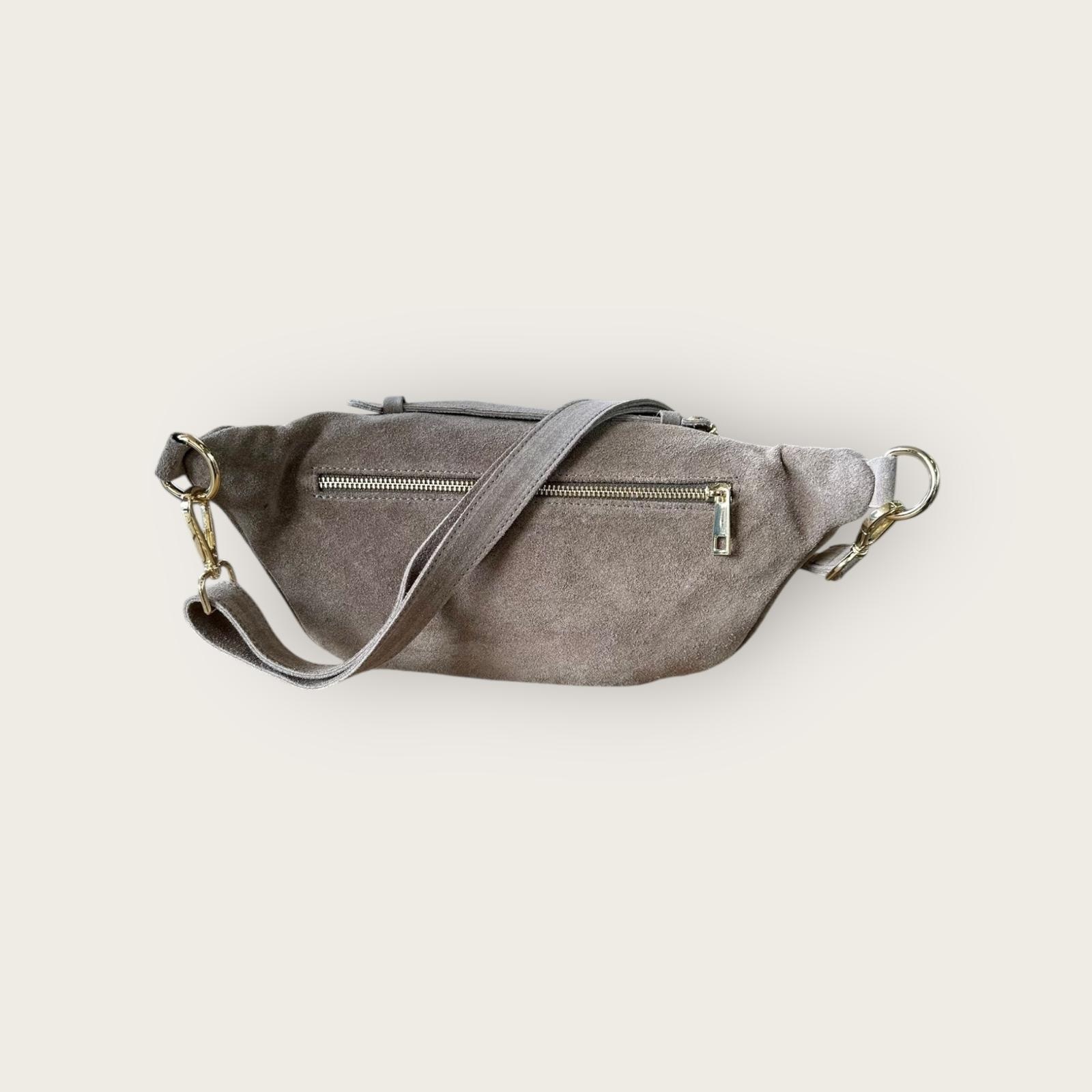Cleo Bag Taupe Suede goud