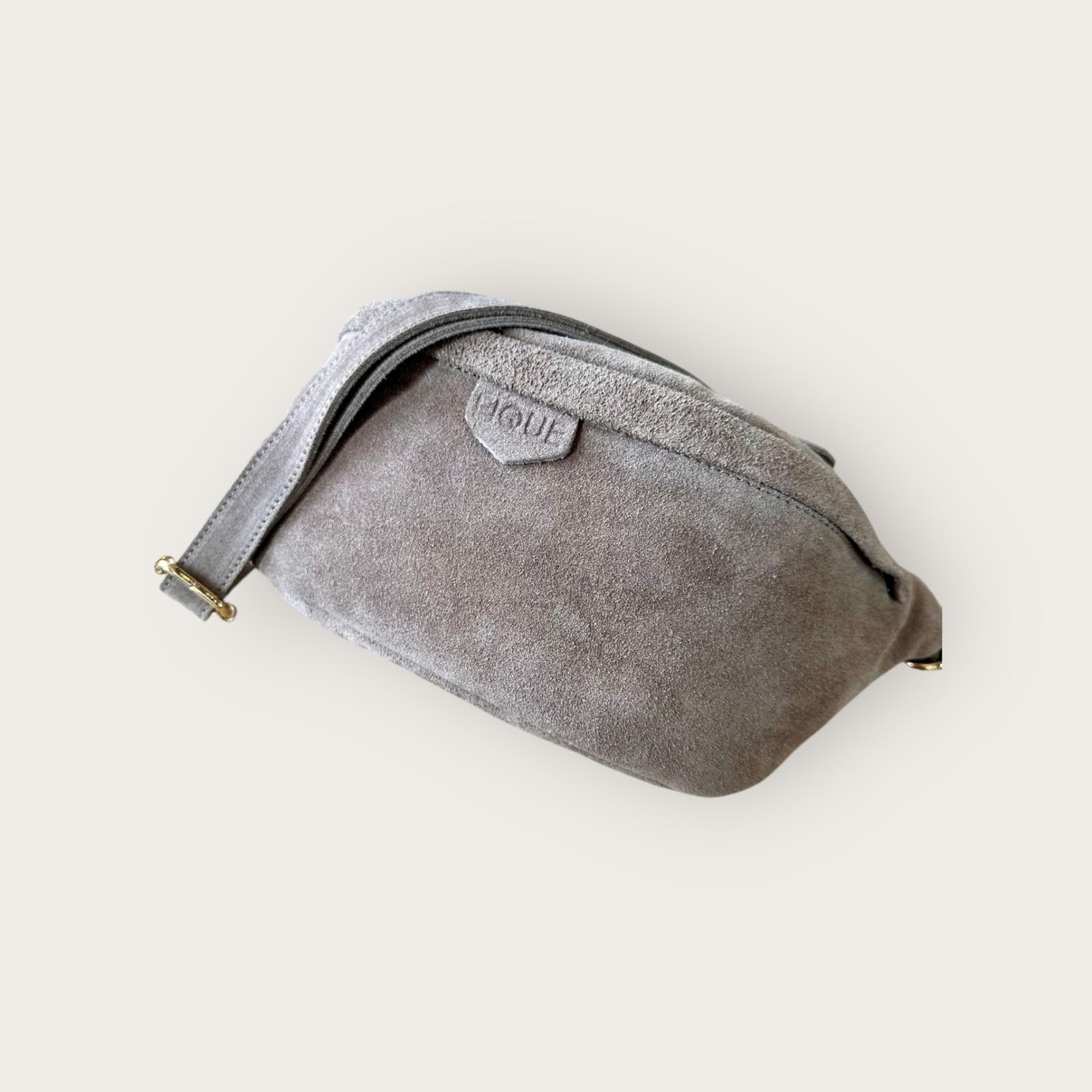 Cleo Bag Taupe Suede goud
