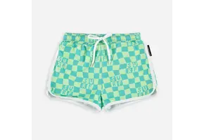 Checkered Surf Trunk Green