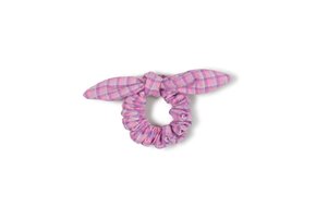 Bow Scrunchie Lila Checkered
