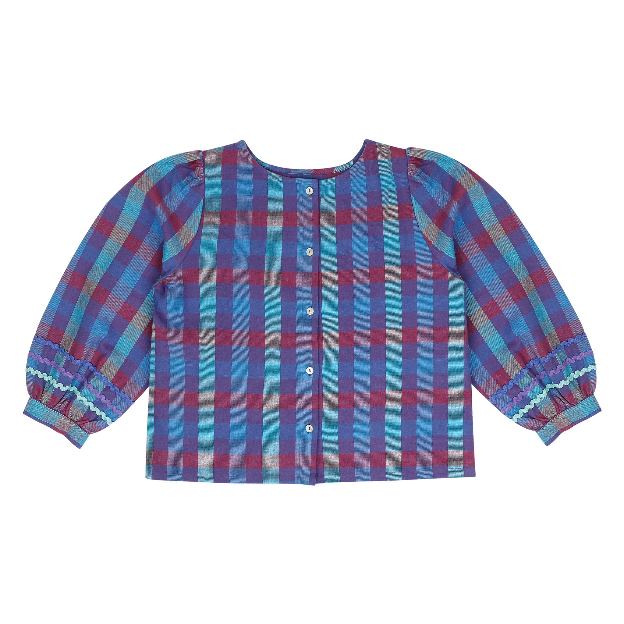 JOLIE BLOUSE PURPLE MULTI CHECK