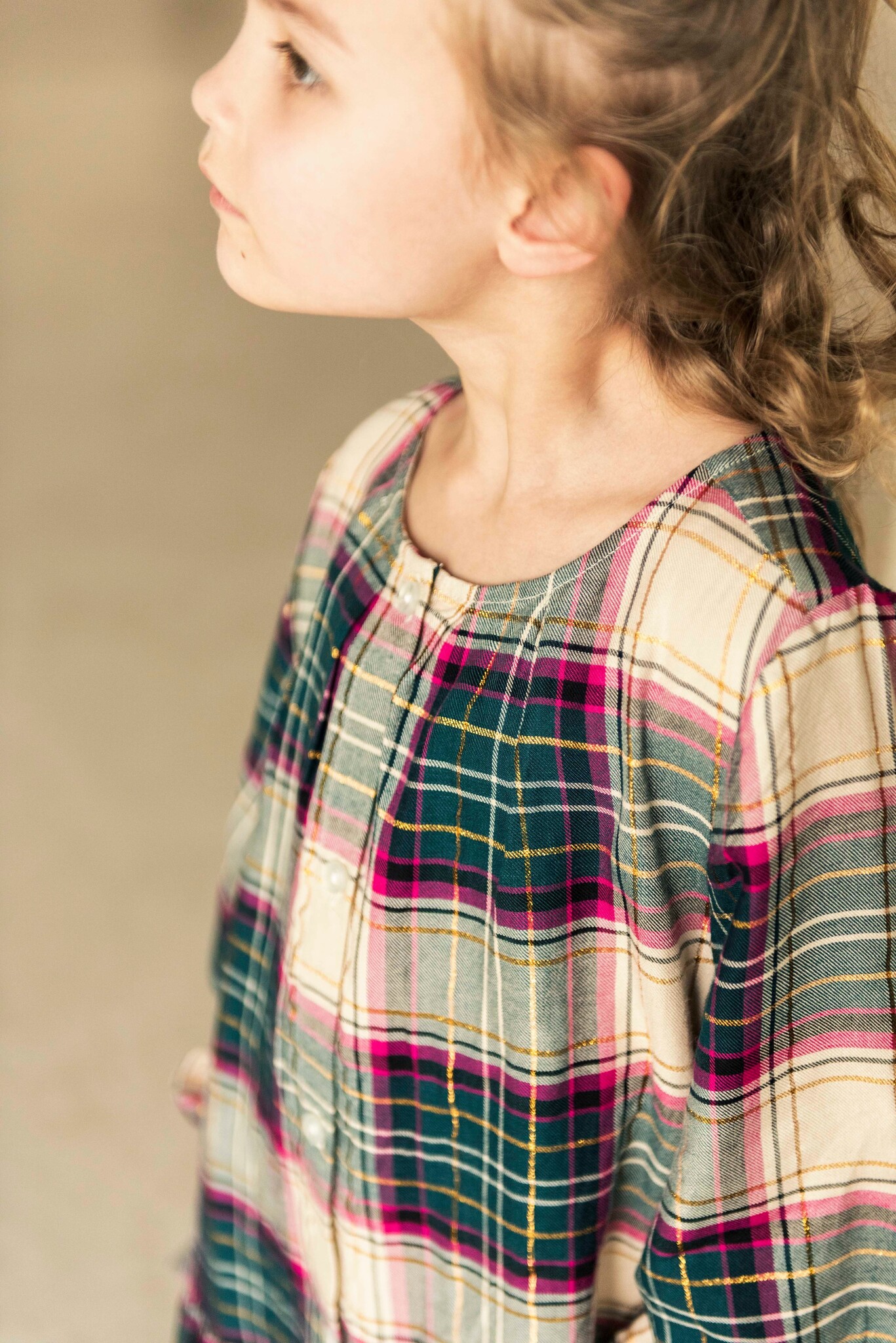 SKYE DRESS FUCHSIA GREEN CHECK