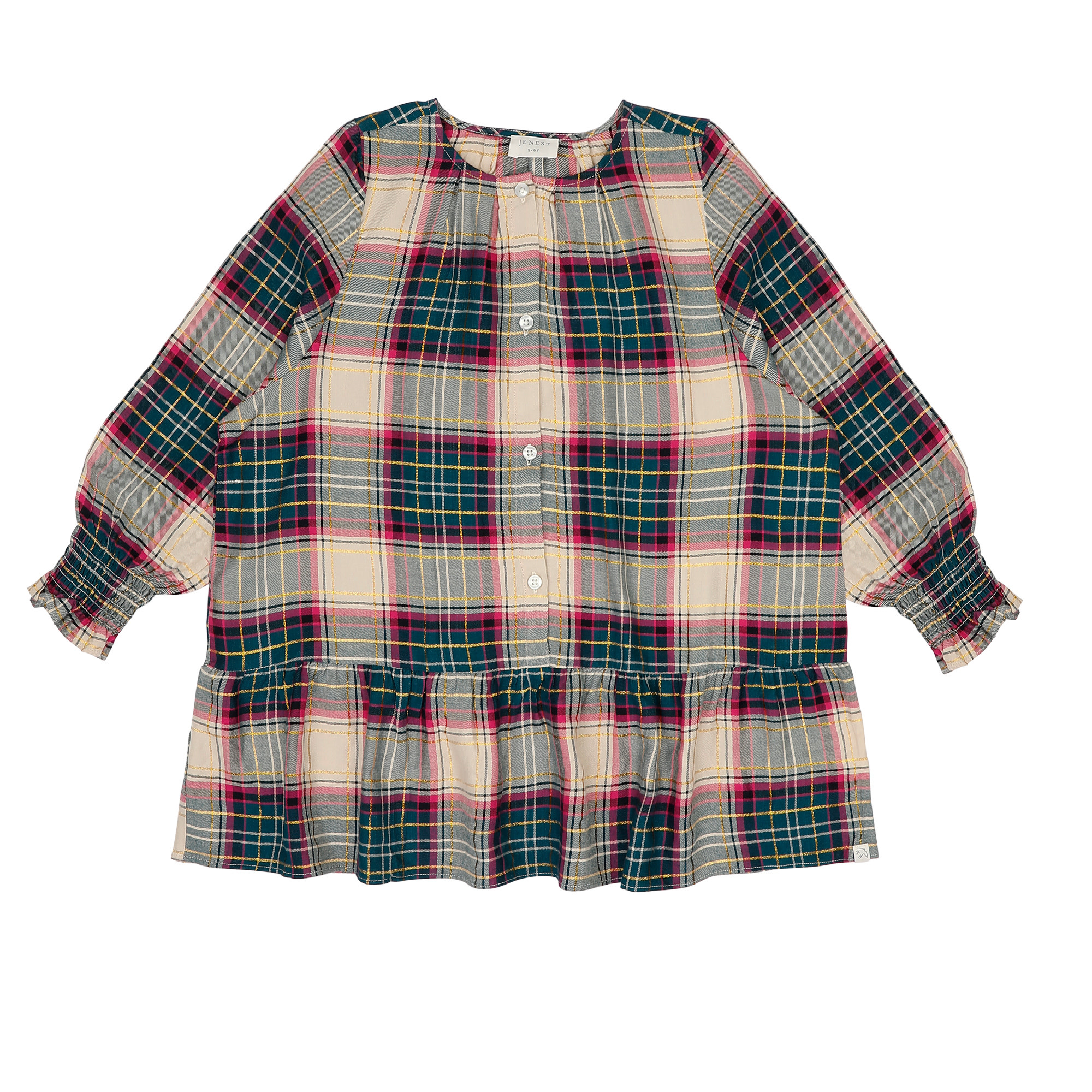 SKYE DRESS FUCHSIA GREEN CHECK