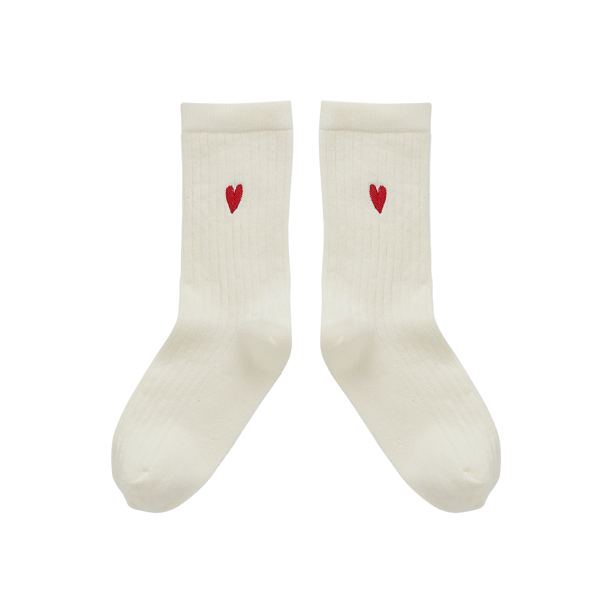 Sport socks heart Ivory