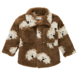 Teddy shirt jacket dog print Mocca
