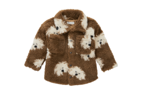 Teddy shirt jacket dog print  Mocca