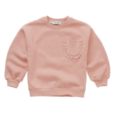 Girls sweatshirt ruffle pocket Peach parfait