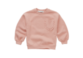 Girls sweatshirt ruffle pocket Peach parfait