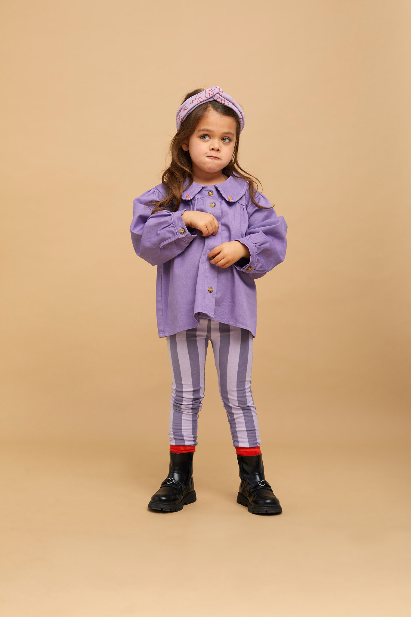 Girls denim blouse purple Lavender