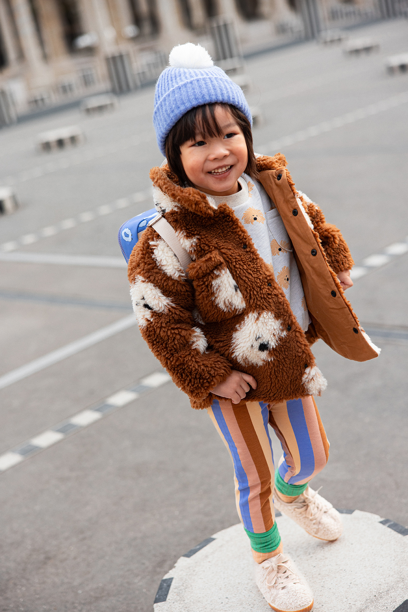 Teddy shirt jacket dog print Mocca