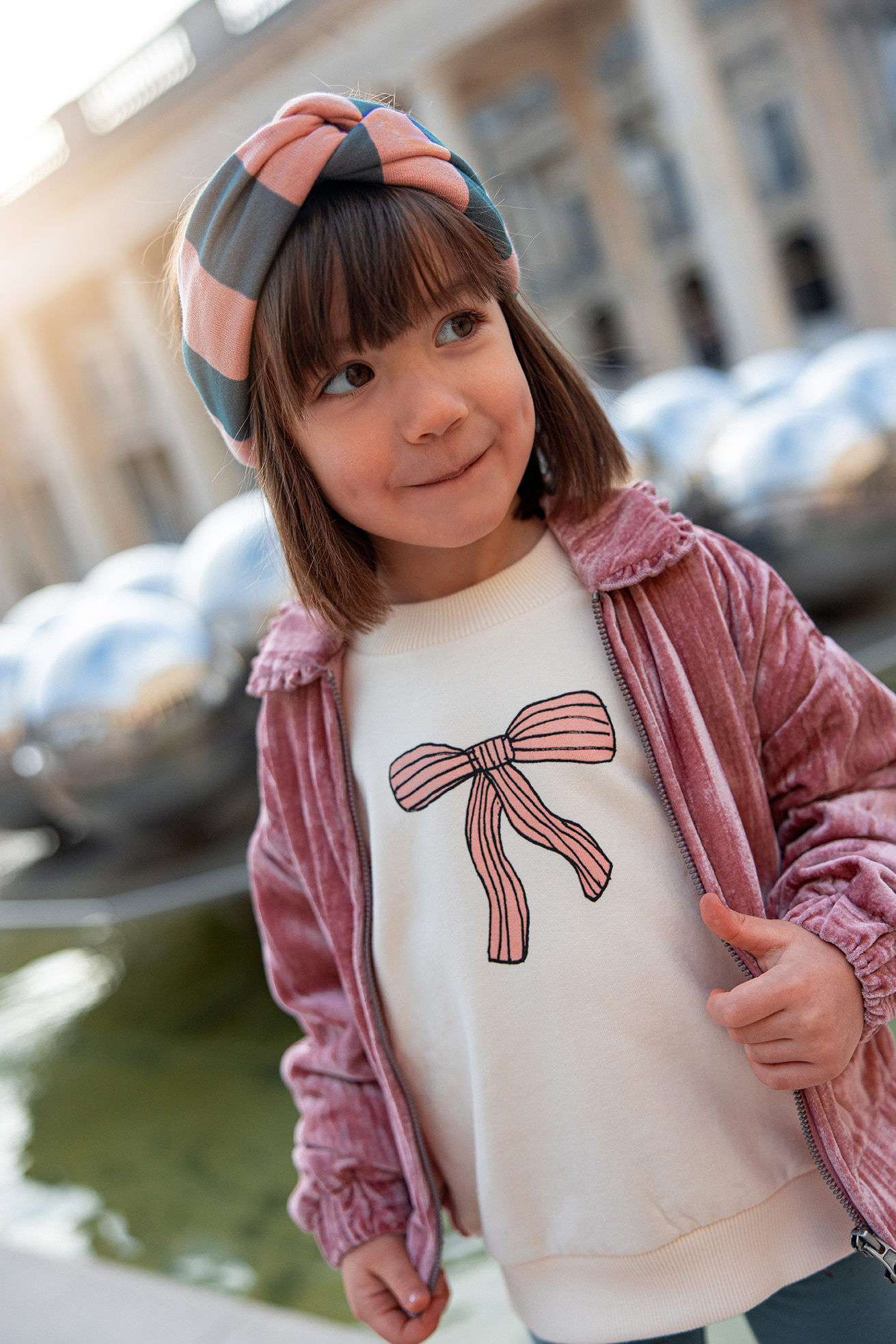 Girls velvet jacket Peach parfait