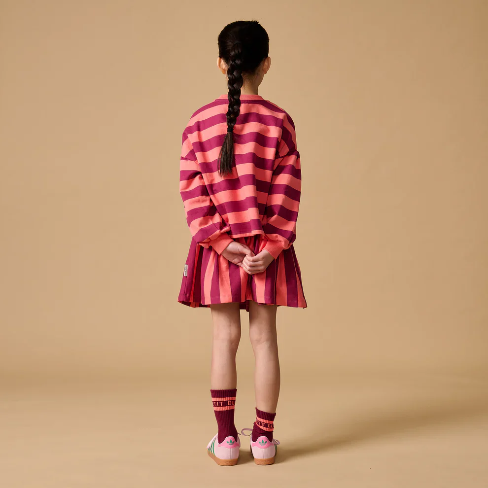 Sweater Stripe Peach/Bordeaux