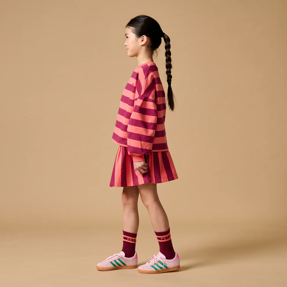 Sweater Stripe Peach/Bordeaux