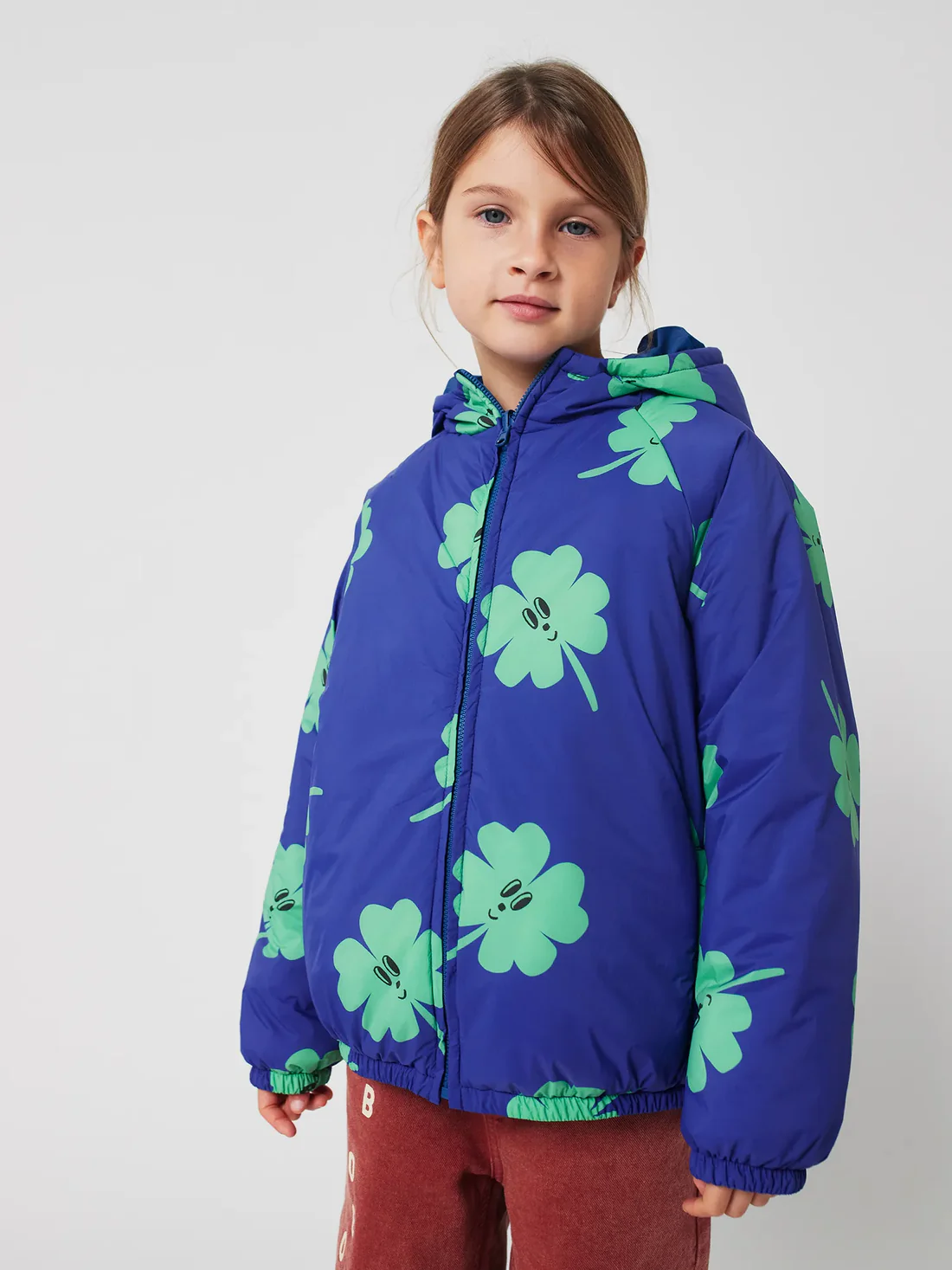 Lucky Clover all over reversible anorak PURPLE