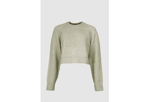 WBLANDREA LS CROPPED PULLOVER MINERAL GREY MELANGE