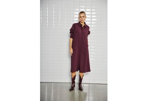 WBLJOLINE LS MIDI DRESS WINDSOR WINE