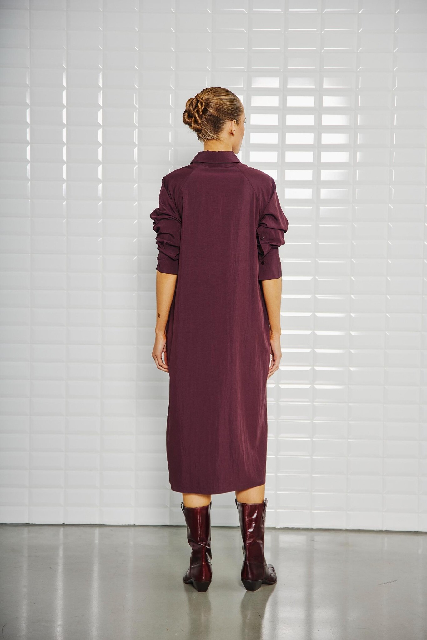 WBLJOLINE LS MIDI DRESS WINDSOR WINE