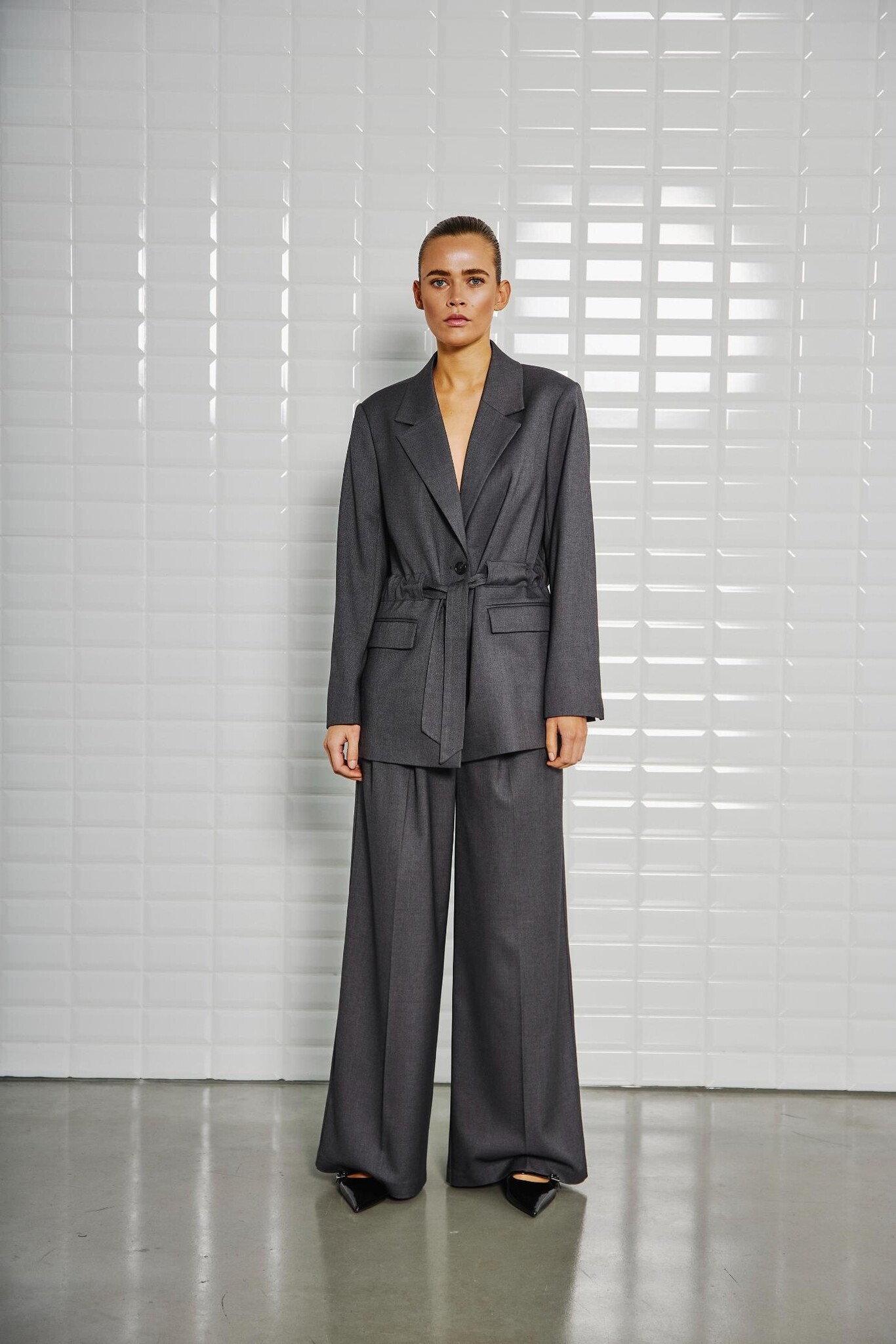 WBLMAGNOLIA TAILORED PANTS MIDNIGHT GREY