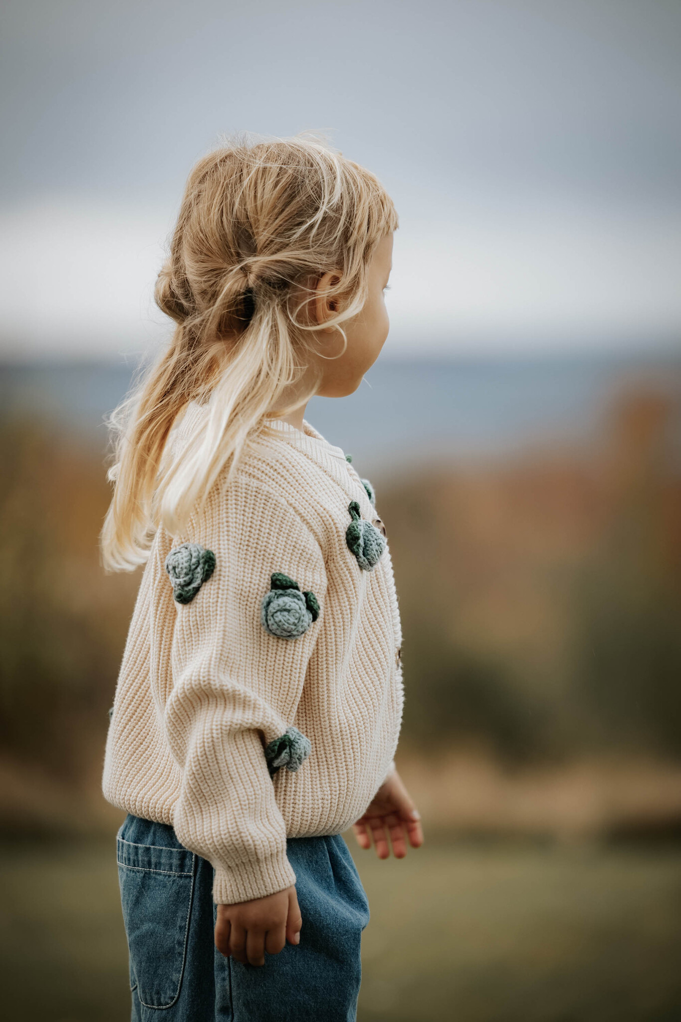 COOL FLOWER CARDIGAN/SANDSHELL