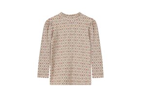 KELLY HEART LS PUFF BLOUSE/SANDSHELL HEART AOP