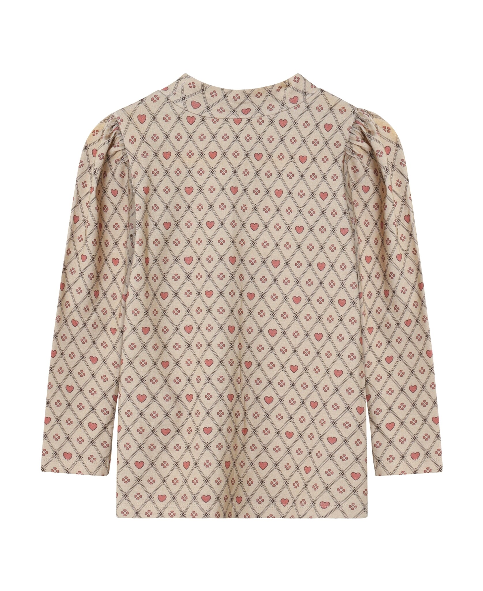 KELLY HEART LS PUFF BLOUSE/SANDSHELL HEART AOP