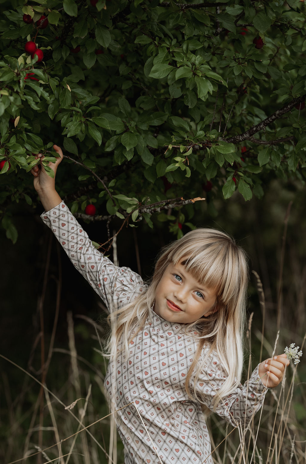 KELLY HEART LS PUFF BLOUSE/SANDSHELL HEART AOP