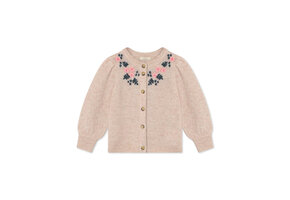 STAR ALPACA EMBROIDERED CARDIGAN/PEACH WHIP