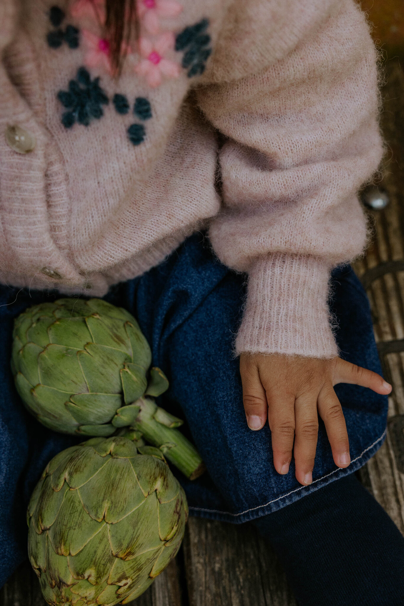 STAR ALPACA EMBROIDERED CARDIGAN/PEACH WHIP