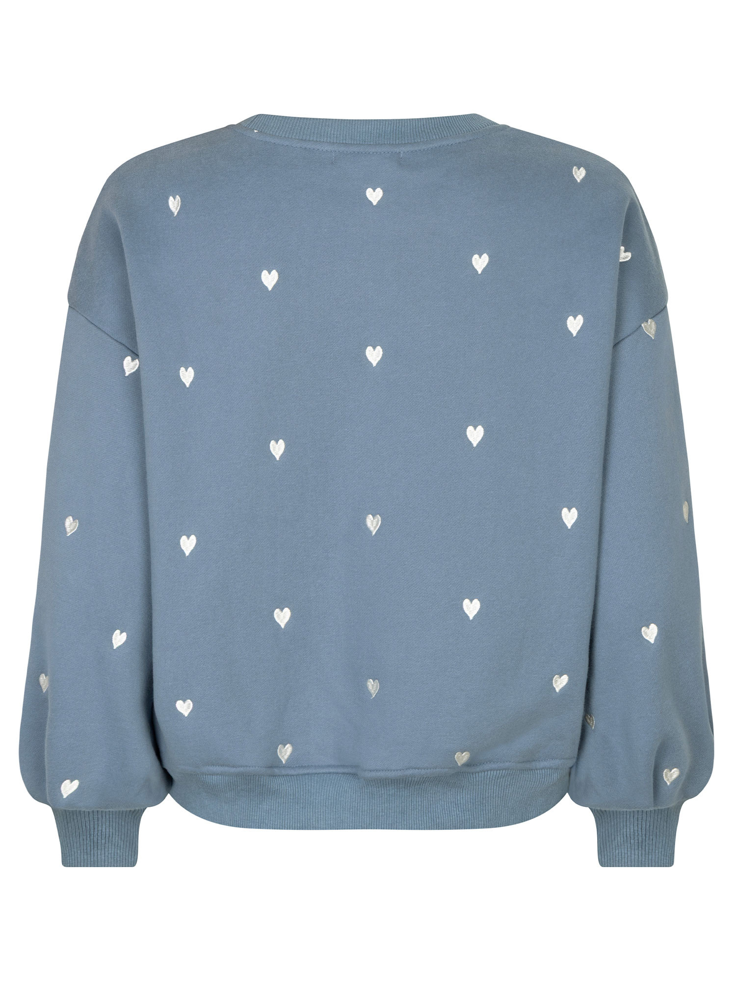 Sweater Hearts Blue grey/ecru