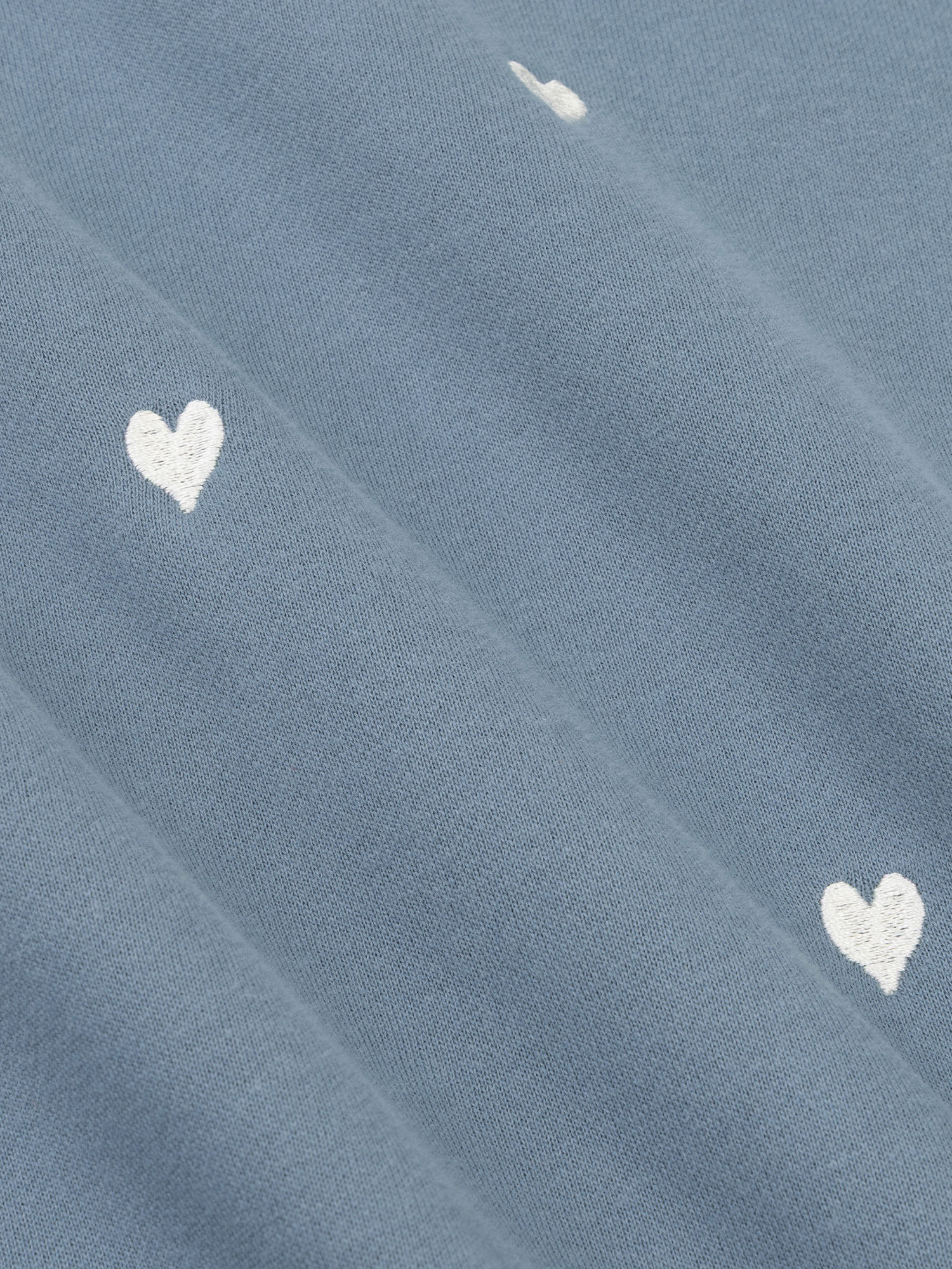 Sweater Hearts Blue grey/ecru